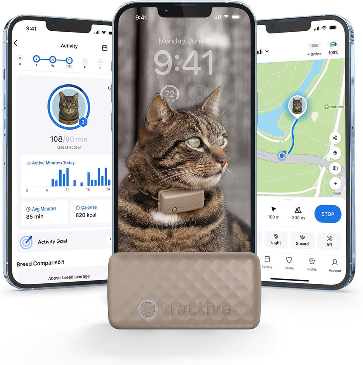 Tractive Smart Cat GPS Tracker – Real-Time Location & Wellness Monitor (Dark Blue)