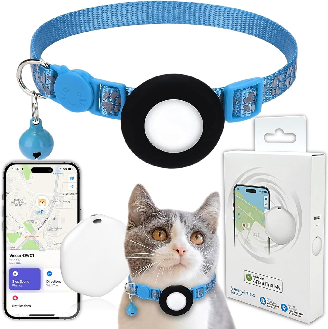GPS Cat Tracker with Collar – Waterproof & Apple Find My Compatible (Pink)