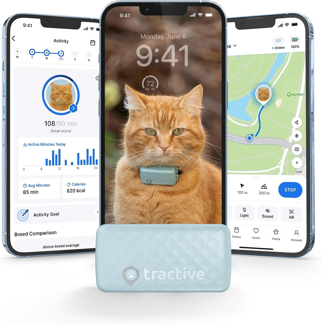 Tractive Smart Cat GPS Tracker – Real-Time Location & Wellness Monitor (Dark Blue)