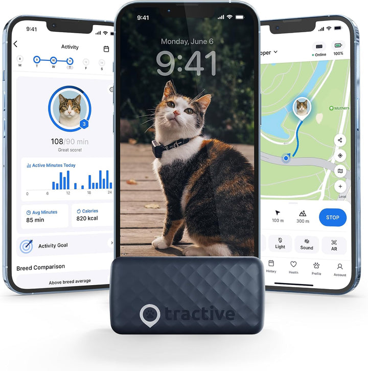 Tractive Smart Cat GPS Tracker – Real-Time Location & Wellness Monitor (Dark Blue)