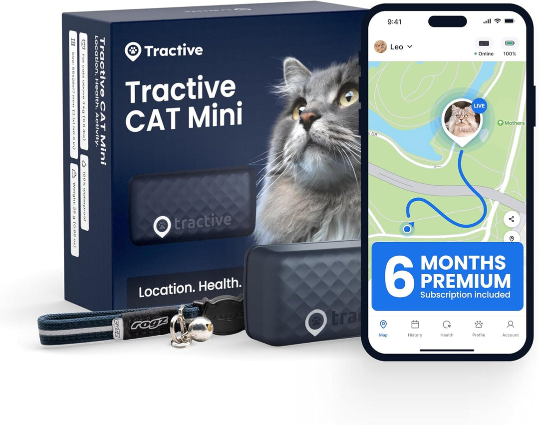 Tractive Smart Cat GPS Tracker – Real-Time Location & Wellness Monitor (Dark Blue)