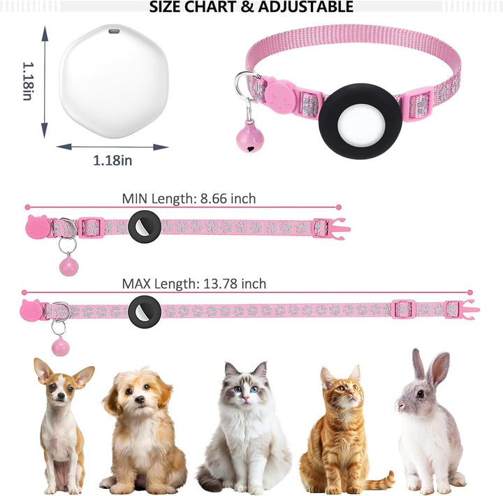 GPS Cat Tracker with Collar – Waterproof & Apple Find My Compatible (Pink)