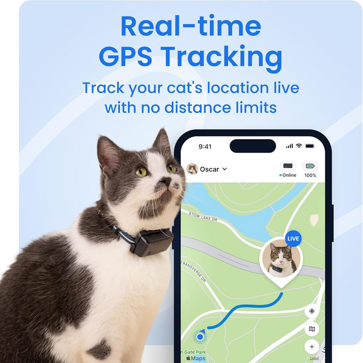 Tractive Smart Cat GPS Tracker – Real-Time Location & Wellness Monitor (Dark Blue)