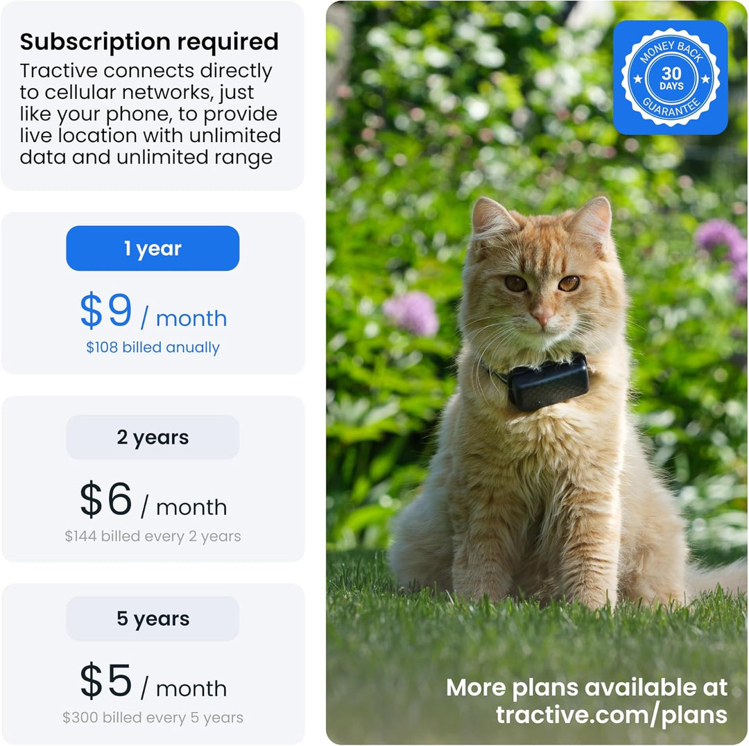 Tractive Smart Cat GPS Tracker – Real-Time Location & Wellness Monitor (Dark Blue)