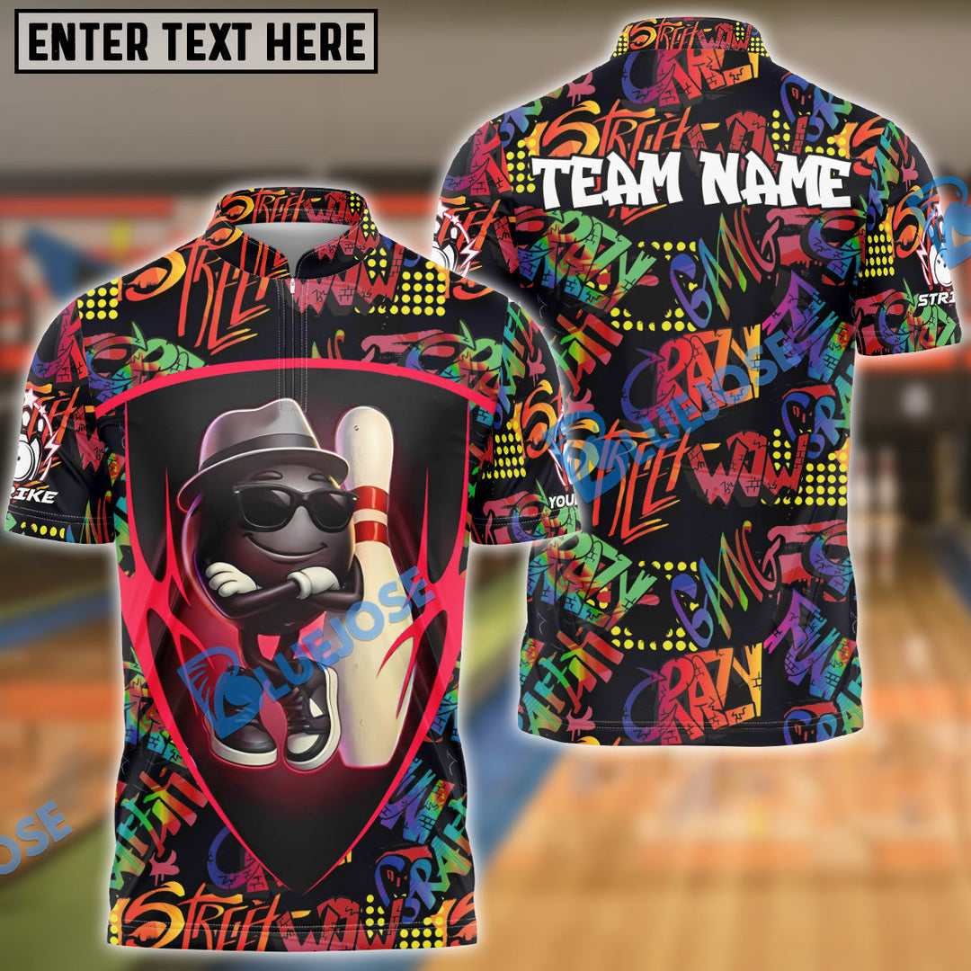 BlueJose Bowling Street Style Funny Ball Customized Name, Team Name 3D Shirt (4 Colors)