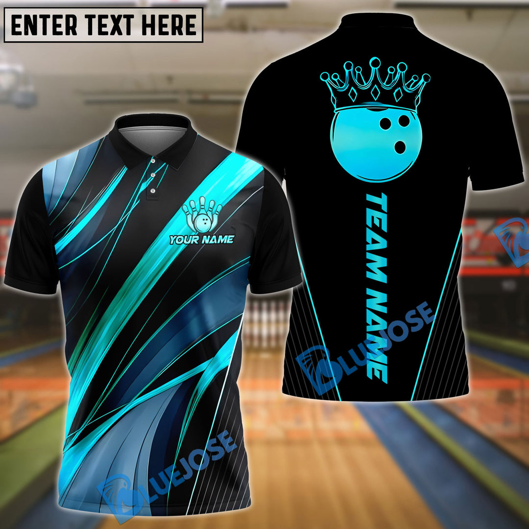 BlueJose Bowling Golden Strike Customized Name, Team Name 3D Shirt (4 Colors)