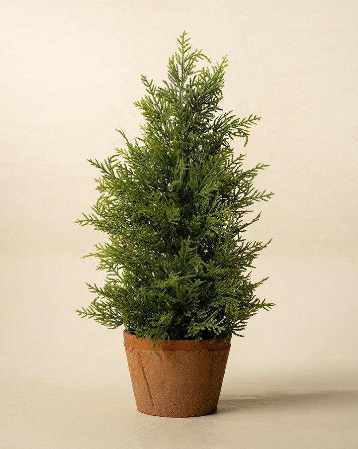 17" Cypress Faux Potted Tree