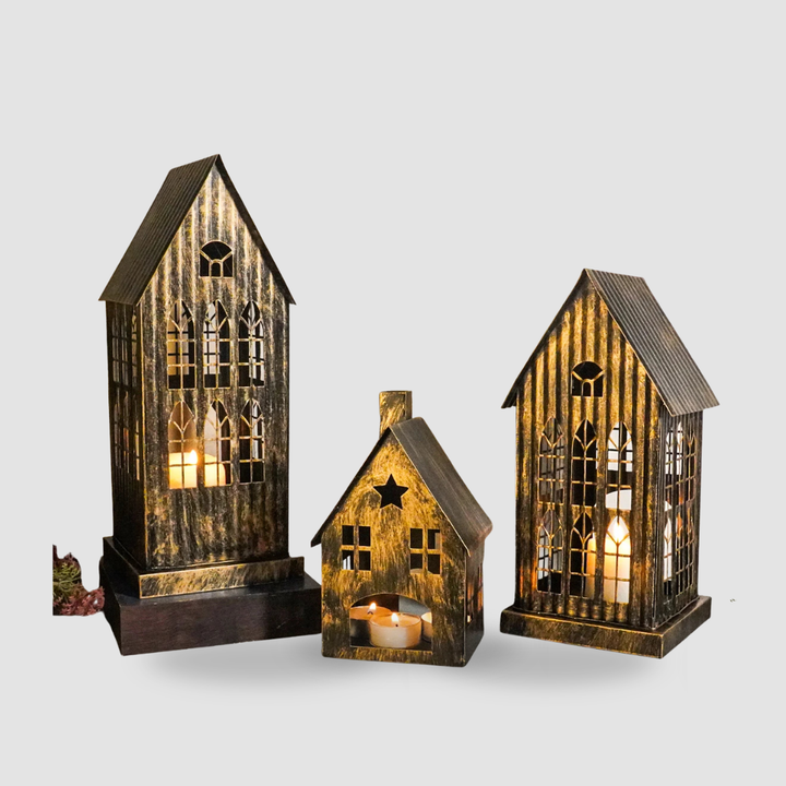 Metal House Candle Holder