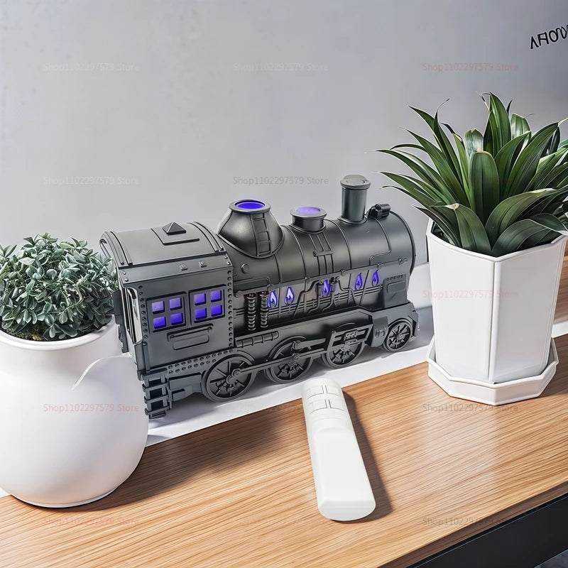 Train Aroma Diffuser & Air Humidifier with Remote Control, LED Light & Timer (Ultrasonic 2 Mist Modes)