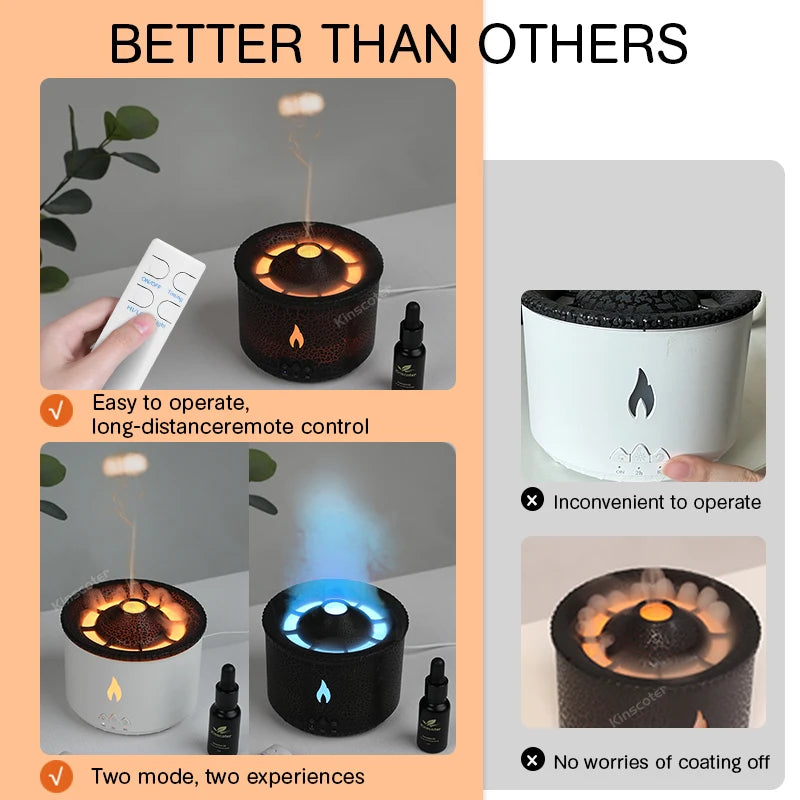 Jellyfish Smoke Ring Aroma Diffuser & Volcanic Air Humidifier (360ml)