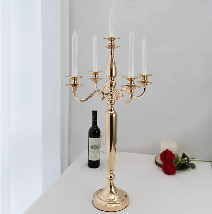 4Pcs 5-Arm Gold Candelabra Candle Holder – Elegant 28" Table Centerpieces for Weddings & Events