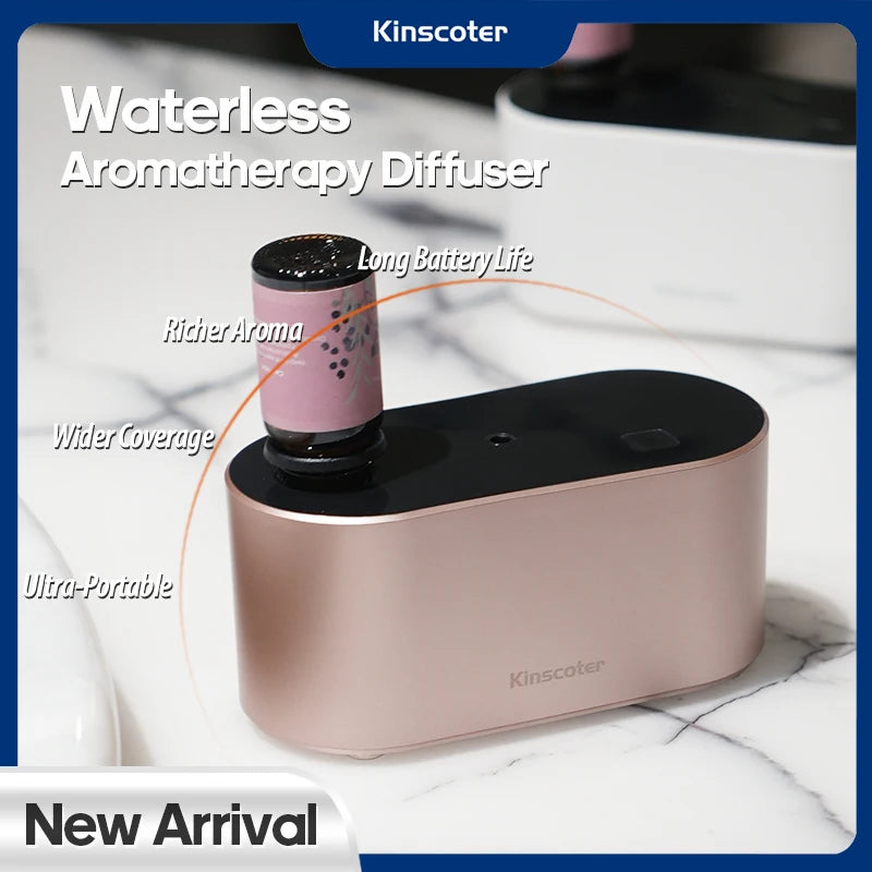 KINSCOTER Portable Waterless Aroma Diffuser with Timed Mist & 3-Speed Scent Control (2000mAh)