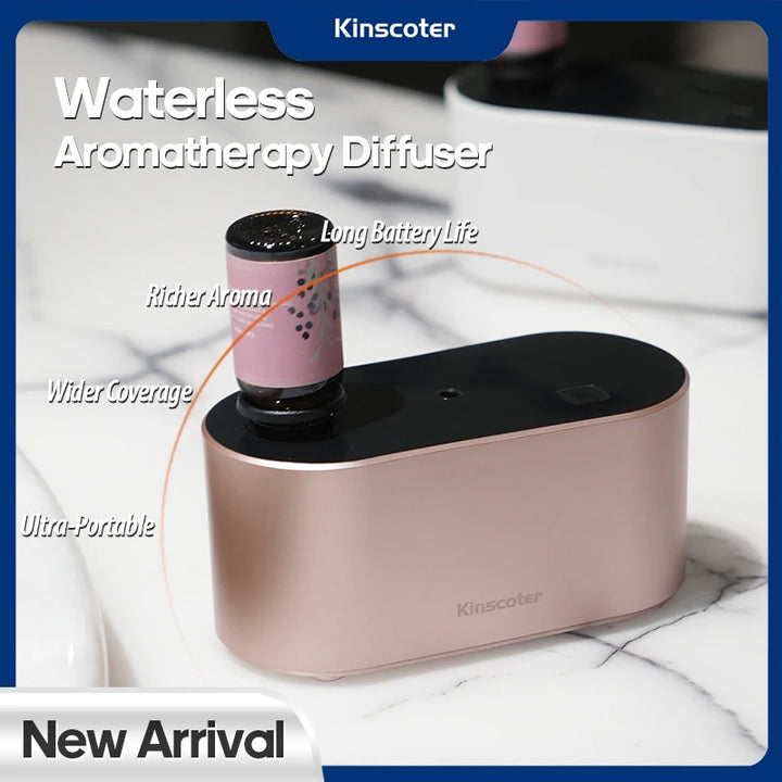 KINSCOTER Portable Waterless Aroma Diffuser with Timed Mist & 3-Speed Scent Control (2000mAh)