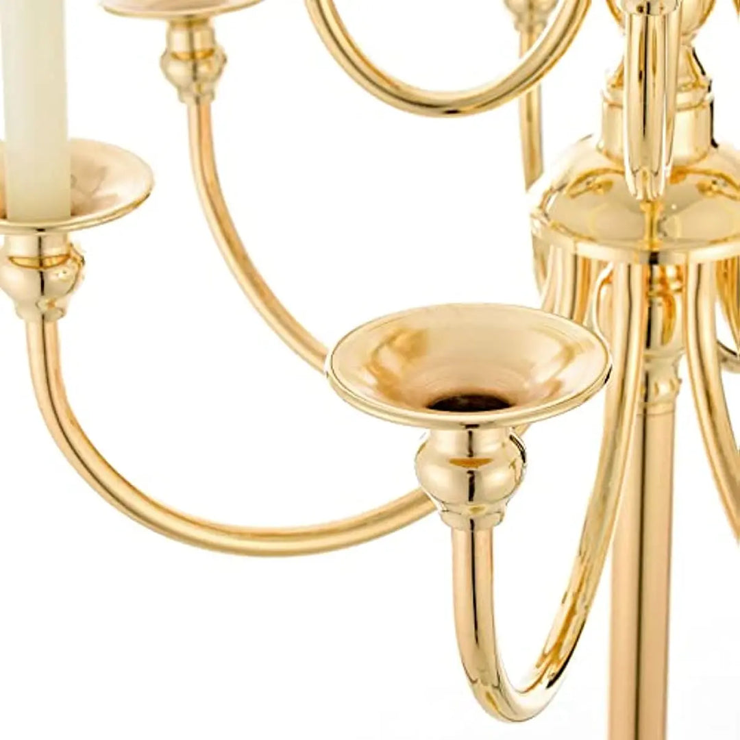 Gold 13-Arm Floor Candelabra – 48" Tall Metal Candle Holder, Wedding Centerpiece & Villa-Style Decor