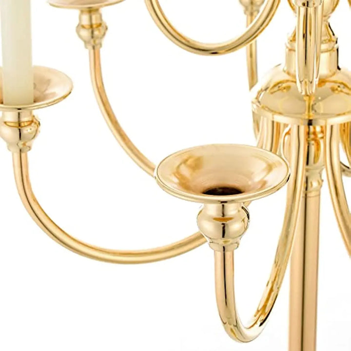 Gold 13-Arm Floor Candelabra – 48" Tall Metal Candle Holder, Wedding Centerpiece & Villa-Style Decor