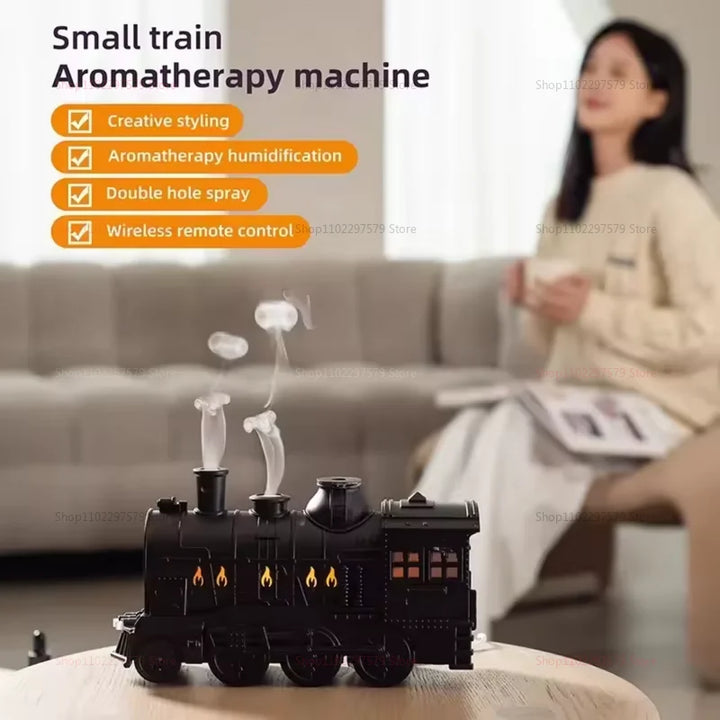 Train Aroma Diffuser & Air Humidifier with Remote Control, LED Light & Timer (Ultrasonic 2 Mist Modes)