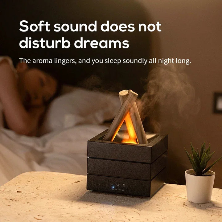 280ml Flame Aroma Diffuser with Remote & Colorful Ambient Light (USB Powered)