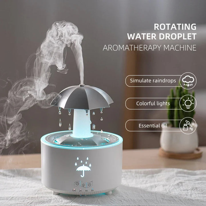 Creative Raindrop Aroma Diffuser & Air Humidifier with Colorful Light (300ml)