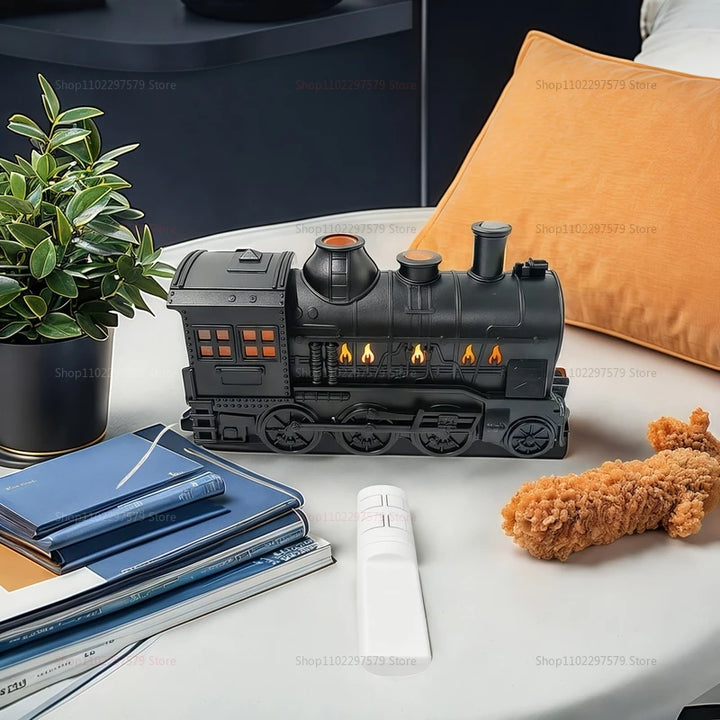 Train Aroma Diffuser & Air Humidifier with Remote Control, LED Light & Timer (Ultrasonic 2 Mist Modes)