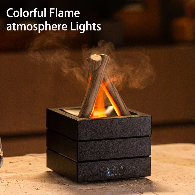 280ml Flame Aroma Diffuser with Remote & Colorful Ambient Light (USB Powered)