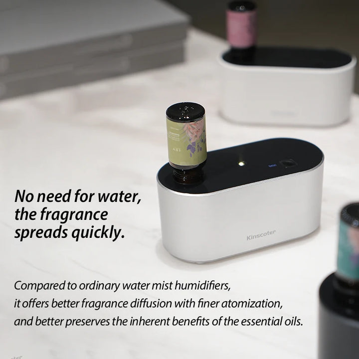 KINSCOTER Portable Waterless Aroma Diffuser with Timed Mist & 3-Speed Scent Control (2000mAh)