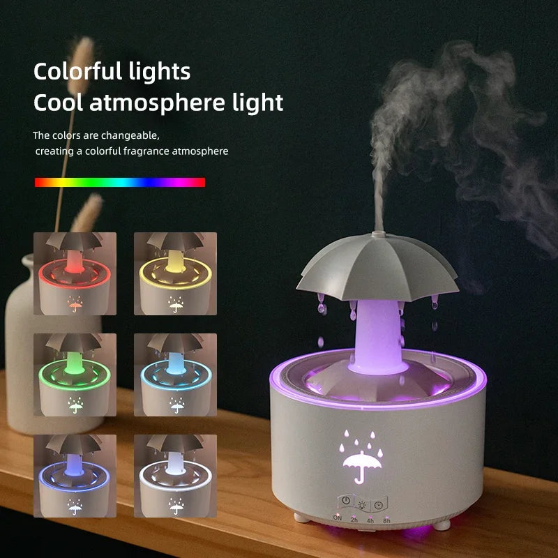 Creative Raindrop Aroma Diffuser & Air Humidifier with Colorful Light (300ml)