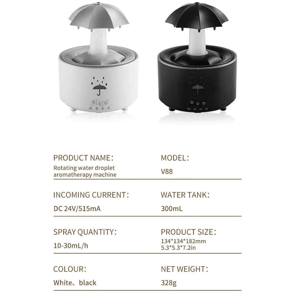 Creative Raindrop Aroma Diffuser & Air Humidifier with Colorful Light (300ml)