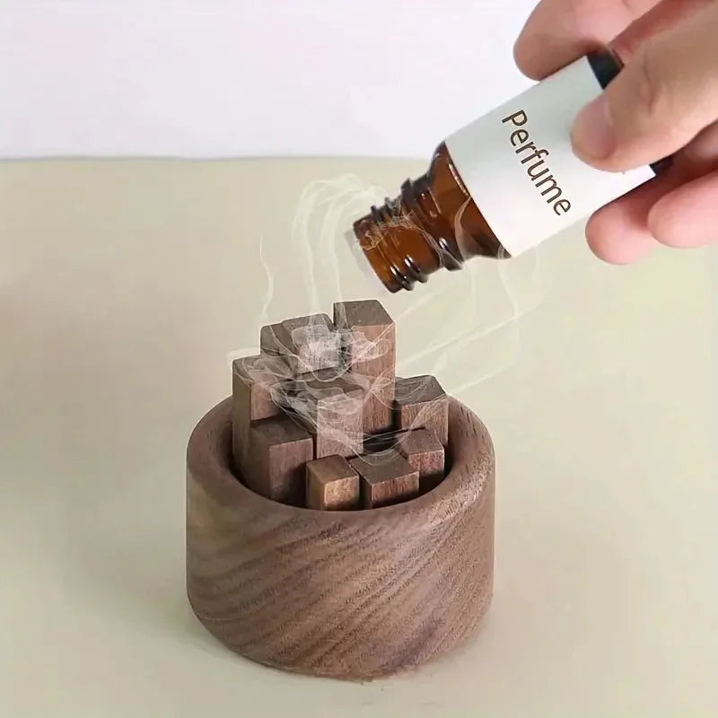 Natural Wood Reed Diffuser – Flameless Essential Oil Home Fragrance Decor