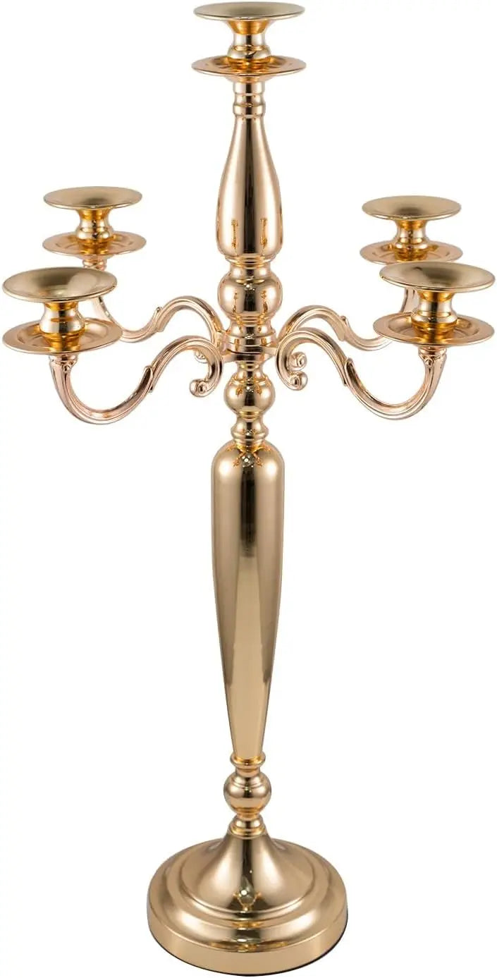 4Pcs 5-Arm Gold Candelabra Candle Holder – Elegant 28" Table Centerpieces for Weddings & Events