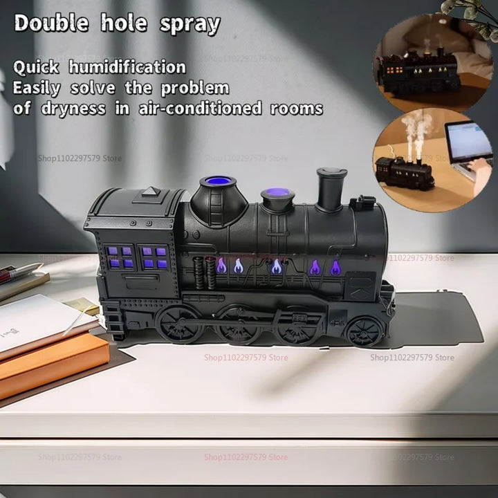 Train Aroma Diffuser & Air Humidifier with Remote Control, LED Light & Timer (Ultrasonic 2 Mist Modes)