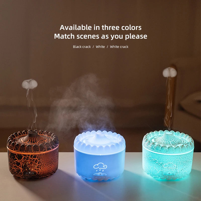 V76 Jellyfish Flame Aroma Diffuser & 300ml Humidifier with Remote & LED Lights