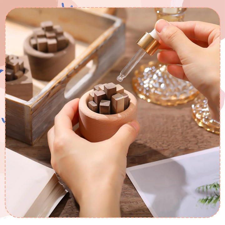 Natural Wood Reed Diffuser – Flameless Essential Oil Home Fragrance Decor