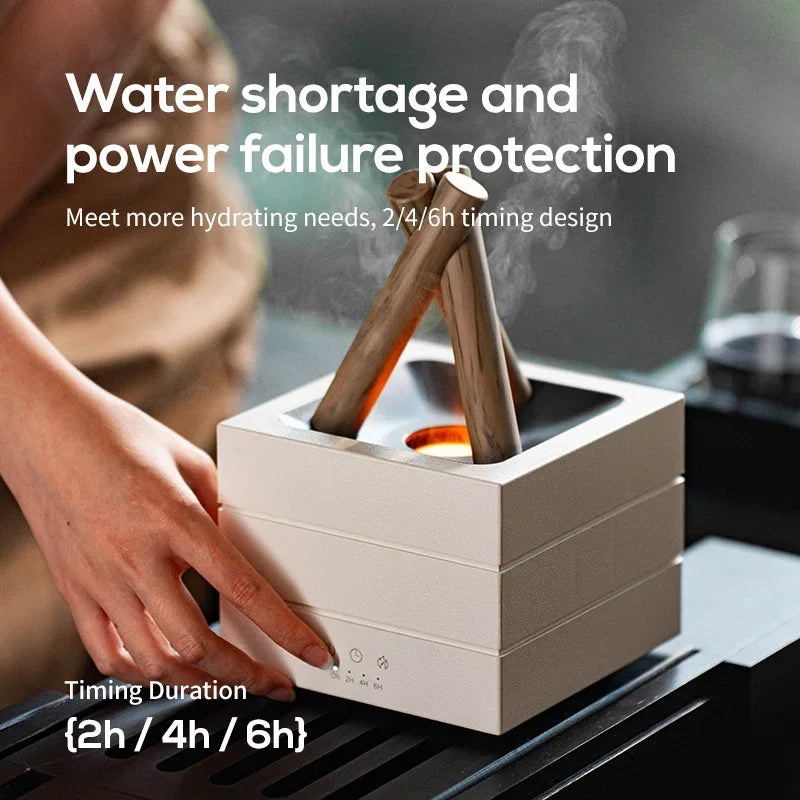 280ml Flame Aroma Diffuser with Remote & Colorful Ambient Light (USB Powered)