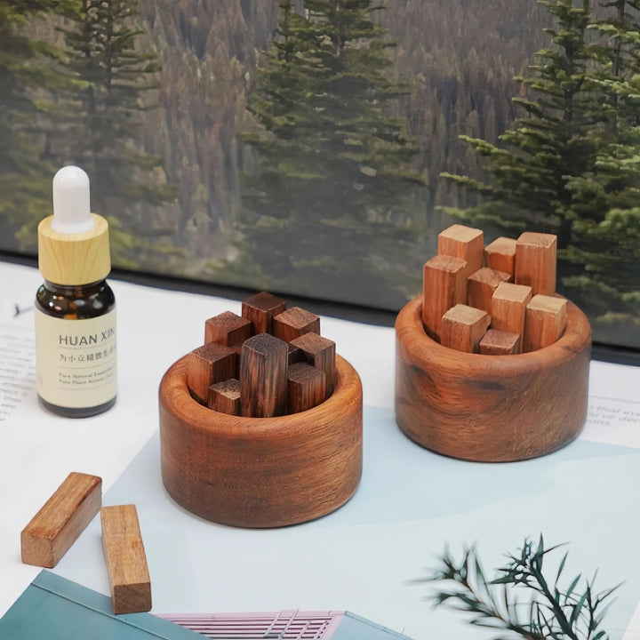 Natural Wood Reed Diffuser – Flameless Essential Oil Home Fragrance Decor