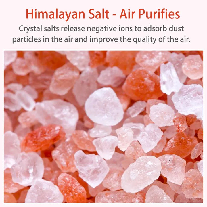 Fireplace Crystal Salt Lamp Humidifier with Flame Light & Aroma Diffuser