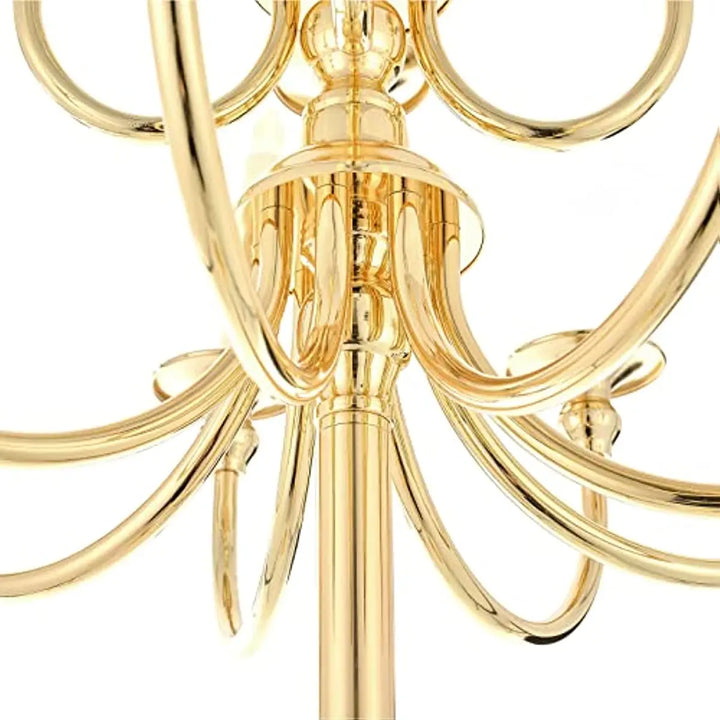 Gold 13-Arm Floor Candelabra – 48" Tall Metal Candle Holder, Wedding Centerpiece & Villa-Style Decor