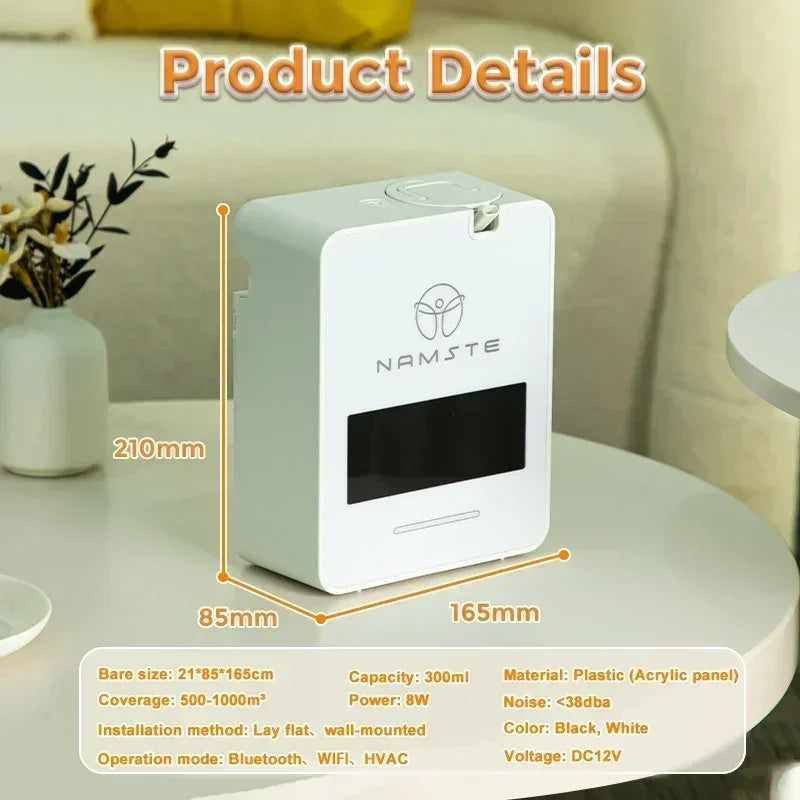 Namste 1000m³ Smart HVAC Aroma Diffuser with Bluetooth Control & 300ml Essential Oil Tank