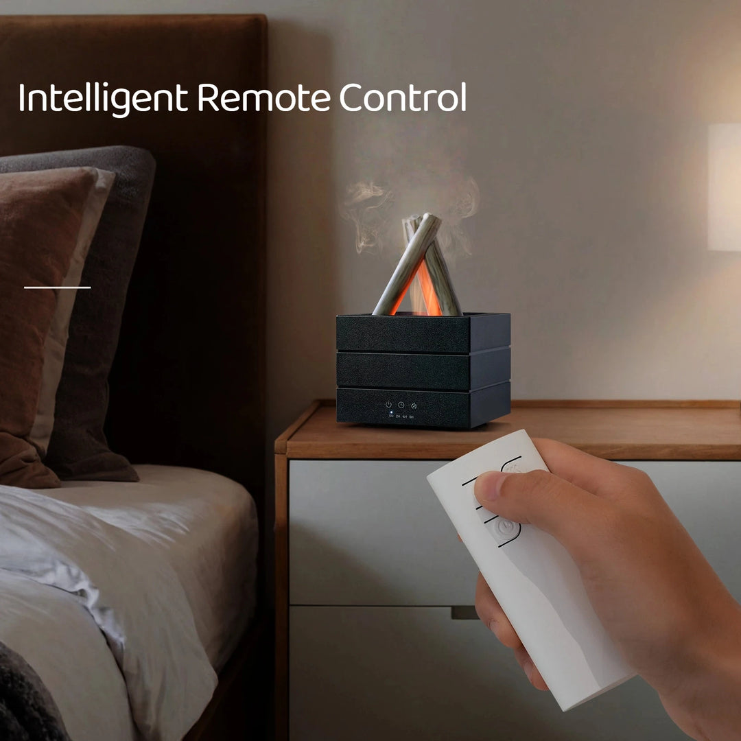 280ml Flame Aroma Diffuser with Remote & Colorful Ambient Light (USB Powered)