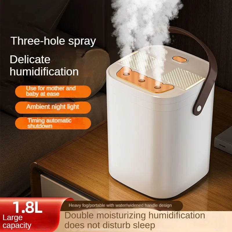 1.8L Triple Spray Night Light Humidifier & Essential Oil Diffuser (Portable Design)