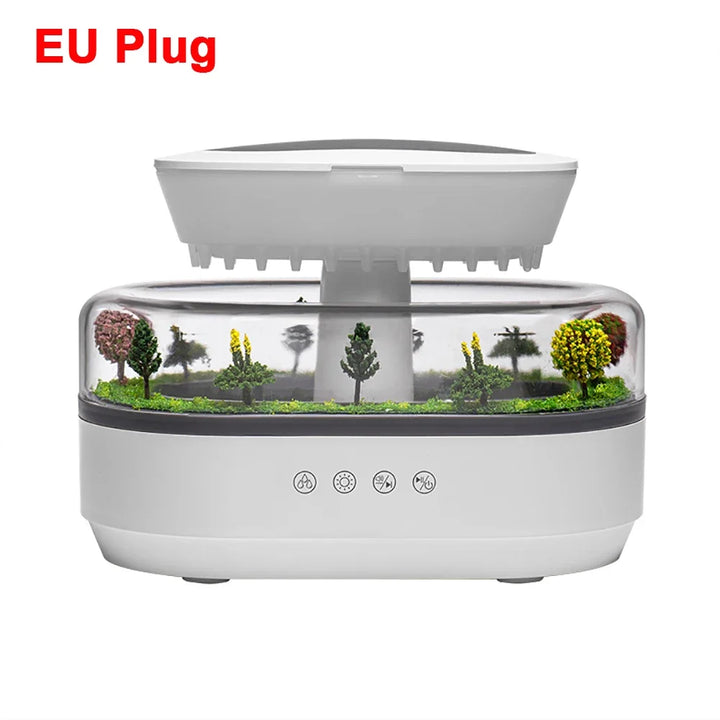 Raindrop Aroma Humidifier with Colorful Light & White Noise (250ml)