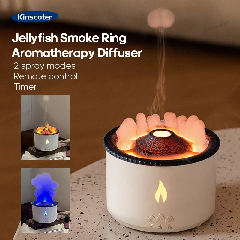 Jellyfish Smoke Ring Aroma Diffuser & Volcanic Air Humidifier (360ml)