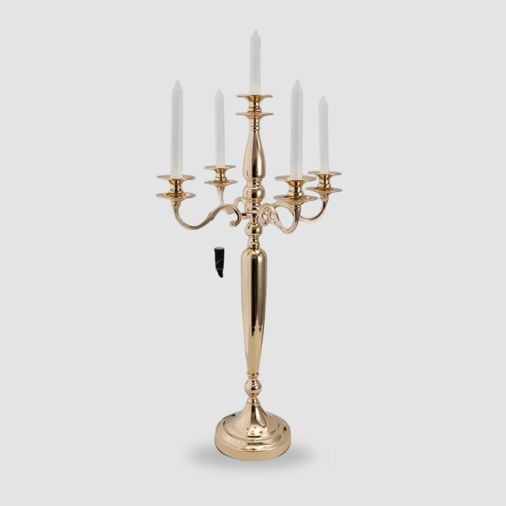 4Pcs 5-Arm Gold Candelabra Candle Holder – Elegant 28" Table Centerpieces for Weddings & Events