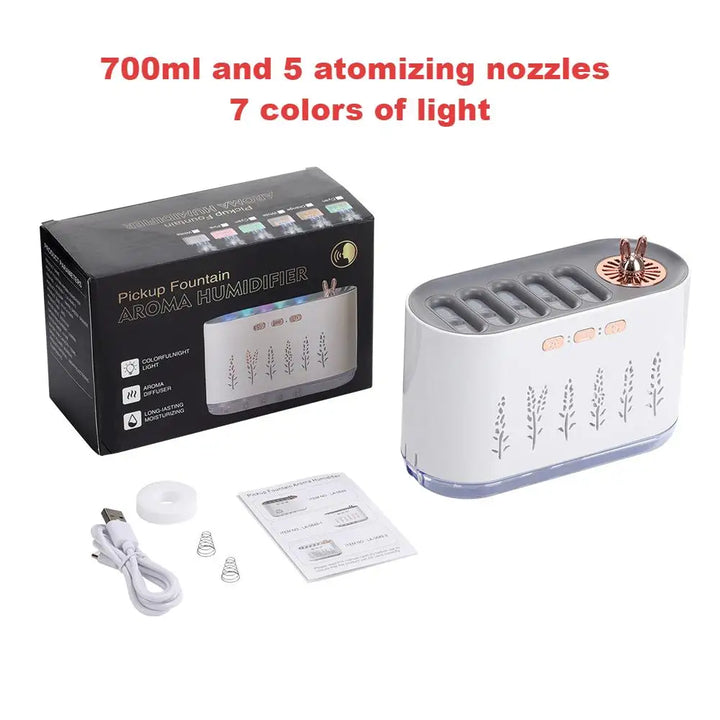 700ml Music-Sensing Aroma Diffuser & Cool Mist Humidifier with 7-Color LED Lights