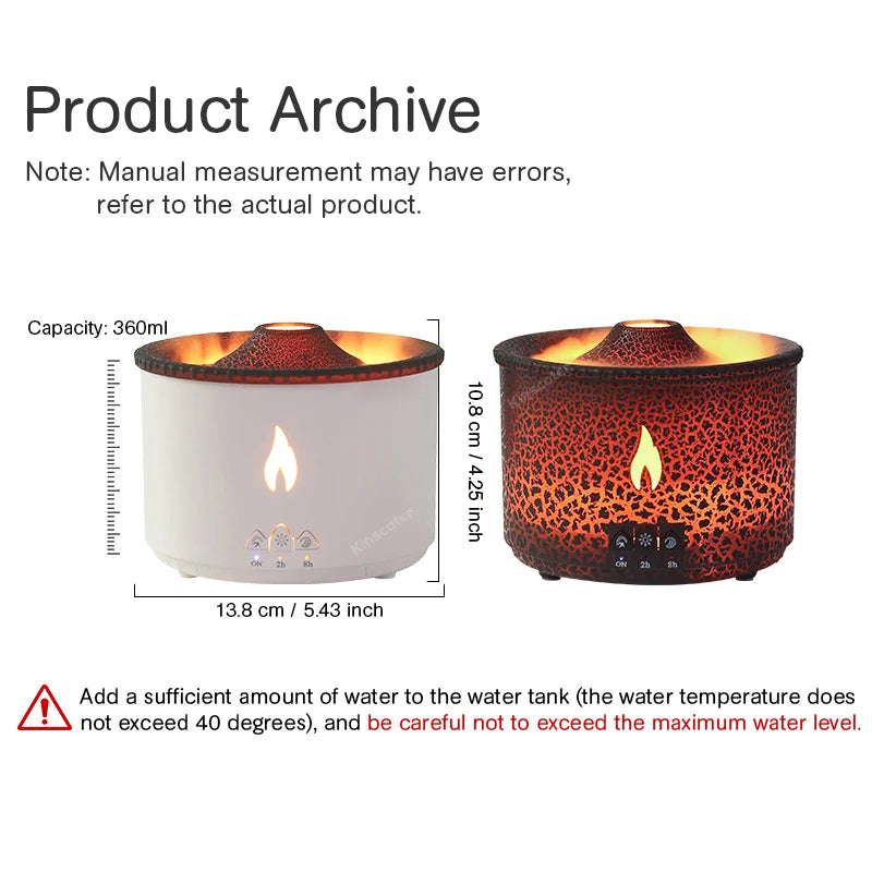Jellyfish Smoke Ring Aroma Diffuser & Volcanic Air Humidifier (360ml)