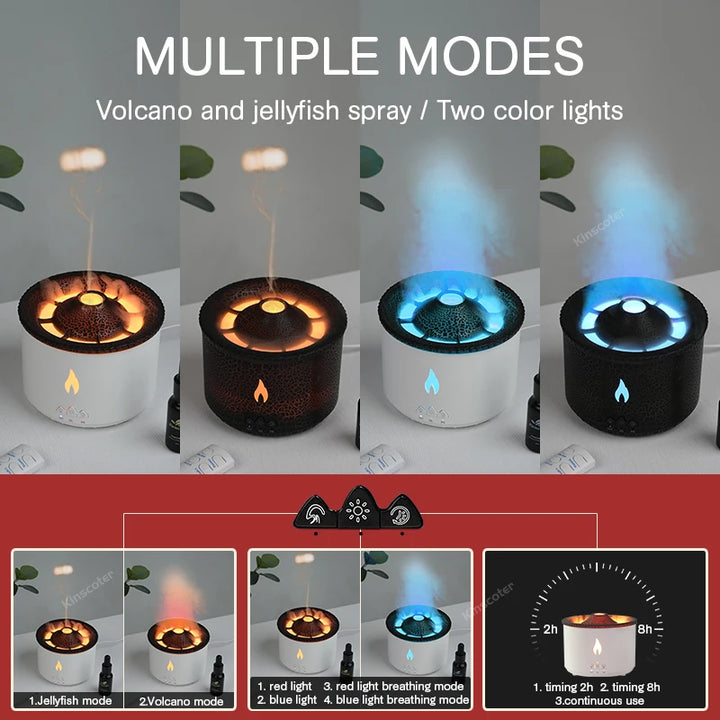 Jellyfish Smoke Ring Aroma Diffuser & Volcanic Air Humidifier (360ml)