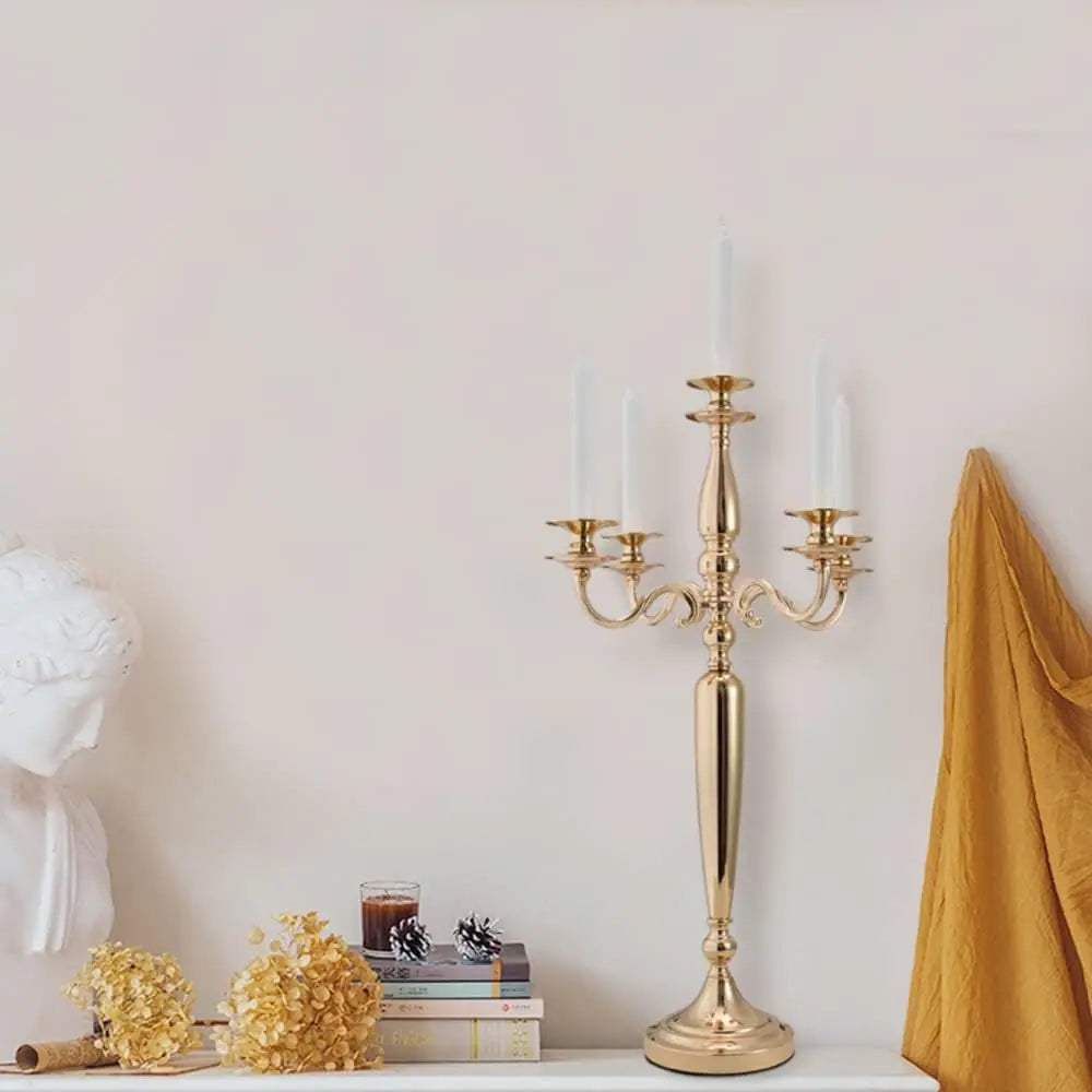 4Pcs 5-Arm Gold Candelabra Candle Holder – Elegant 28" Table Centerpieces for Weddings & Events