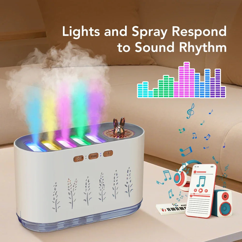 700ml Music-Sensing Aroma Diffuser & Cool Mist Humidifier with 7-Color LED Lights