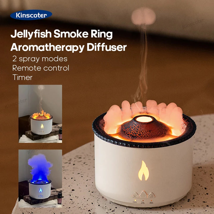Jellyfish Smoke Ring Aroma Diffuser & Volcanic Air Humidifier (360ml)