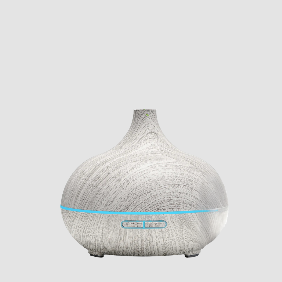 500ml Wood Grain Aromatherapy Diffuser with Remote & 7-Color LED Light